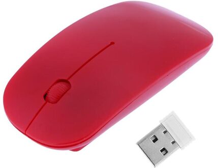 7 Candy Kleur 2.4GHz 1000 DPI 3-Knop Ultra Dunne Usb Draadloze Optische Optische Gaming Muis Voor Computer PC Laptop Desktop Rood