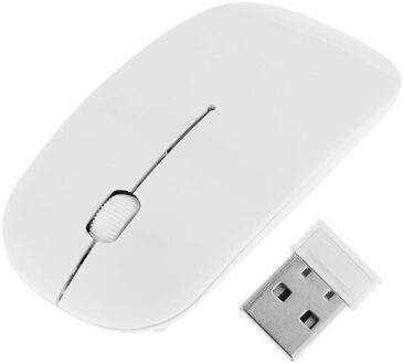 7 Candy Kleur 2.4GHz 1000 DPI 3-Knop Ultra Dunne Usb Draadloze Optische Optische Gaming Muis Voor Computer PC Laptop Desktop wit