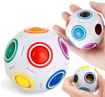 7 CM Magic Rainbow Bal Voetbal Cube Stress Bal Heetste Decompressie Vinger Speelgoed Kinderen Volwassen Kerstcadeaus