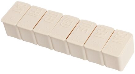 7 Dagen Wekelijkse Pillendoosje Case Tablet Geneeskunde Box Houder Organizer Pill Dispenser Splitters Reizen Divider Draagbare Beige