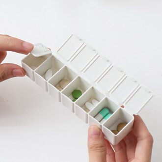 7 Dagen Wekelijkse Pillendoosje Case Tablet Geneeskunde Box Houder Organizer Pill Dispenser Splitters Reizen Divider Draagbare wit