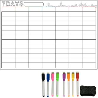 7 Dagen Wissen Droge Grote Magnetische White Board Wekelijkse Planner & Kruidenier Lijst Organizer Voor Keuken Koelkast Met 8Pc pennen 1Pc B 8YY802085-WT