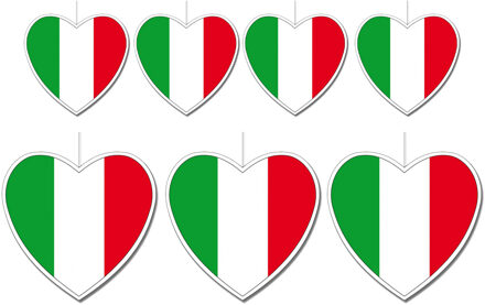 7-delige hou van Italie versiering set hartjes van 14 cm en 28 cm