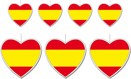 7-delige hou van Spanje versiering set hartjes van 14 cm en 28 cm