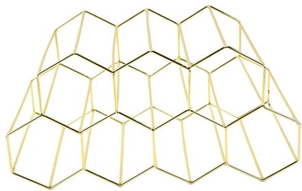 7 Flessen Metalen Geometrische Wijnrek Aanrecht Gratis-Stand Wijn Opslag Houder Huishoudelijke Druif Wijnrek Woonkamer Bar decor gouden