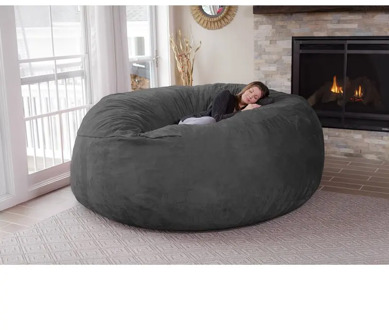 7-Foot Bean Bag Chair with Microsuede Cover Machine Washable Big Size Sofa and Giant Lounger Furniture