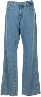 7 For All Mankind Blauwe Jeans Tess Trouser Valentine 7 For All Mankind , Blue , Dames - W27,W29