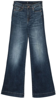 7 For All Mankind Blauwe Retro Jeans 7 For All Mankind , Blue , Dames - W26,W25