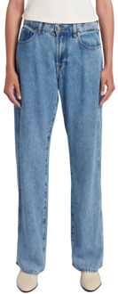7 For All Mankind Blauwe Tess High-Waisted Straight Leg Jeans 7 For All Mankind , Blue , Dames - W28,W29,W27,W26