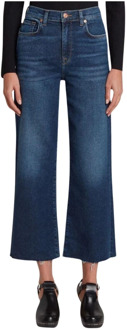 7 For All Mankind Donkerblauwe Cropped Alexa Broek 7 For All Mankind , Blue , Dames - W29