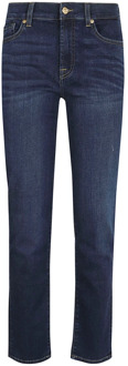 7 For All Mankind Donkerblauwe Roxanne Eco Rinsed Indigo 7 For All Mankind , Blue , Dames - W28