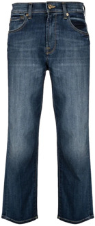7 For All Mankind Hoge taille rechte pijp enkel jeans 7 For All Mankind , Blue , Dames - W29