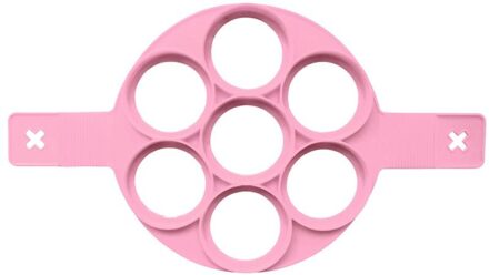 7 Gaten Ei Shaper Omelet Pannenkoek Maker Mold Anti-aanbak Koken Tool Fornuis Pan Flip Eieren Ring Mold Keuken Gadgets Accessoires ronde roze