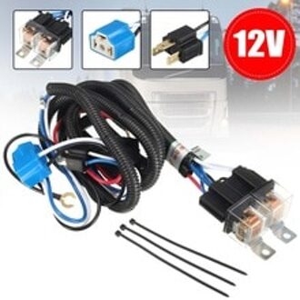 7 ''H4 Koplamp 2 Koplamp Relais Kabelboom Auto Gloeilamp Socket Plug Voor Auto Auto Koplamp