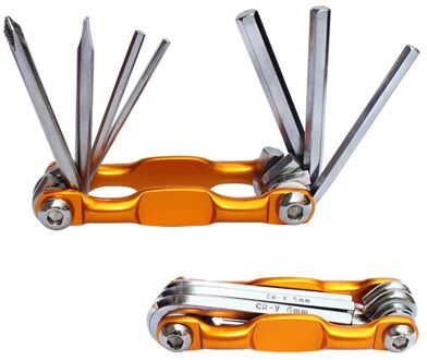 7 In 1 Fiets Gereedschap Sets Mountainbike Fietsen Multi Repair Tool Kit Pin Sleutel Carbon Stalen Pin Wrench Voor professionele Rijders goud