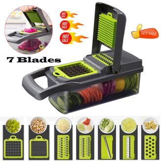 7 In 1 Multifunctionele Groentesnijder Eten Slicer Dicer Mooier Groente Fruit Dunschiller Chopper Cutter Wortel Kaasrasp