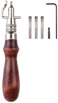 7 In 1 Trencher Diy Handgemaakte Gereedschap Multifunctionele Verstelbare Lederen Edge Boren Lijn Apparaat Boren Riem Set 132X23Mm