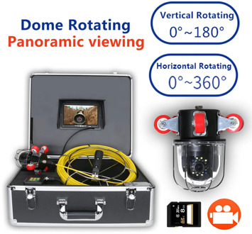 7 inch 30M Pipe Inspection Video Camera Drain Sewer Pipeline Industrial Endoscope support DVR Video recording Rotating Camera