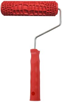 7 Inch 3D Wanddecoratie Rubber Embossing Roller Concave Bolle Textuur Arbeidsbesparende Met Handvat Praktische Bouw Tool krokodil patroon