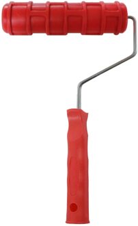 7 Inch 3D Wanddecoratie Rubber Embossing Roller Concave Bolle Textuur Arbeidsbesparende Met Handvat Praktische Bouw Tool steen patroon