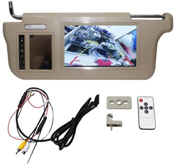 7 Inch Auto Zonneklep Spiegel Screen Lcd Monitor Dc 12V Beige Interieur Spiegel Scherm Voor AV1 AV2 Speler camera