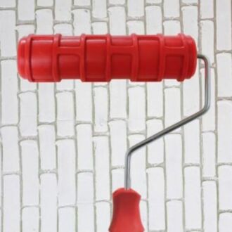 7 Inch Baksteen Embossing Roller Voor Wanddecoratie, Imitatie Baksteen Patroon Embossing Cilinder Schilderen Roller Met Rubberen Handvat