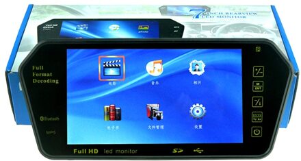 7 Inch bluetooth voor achteruitrijcamera LCD Auto spiegel monitor MP5 MP4 Reverse Achteruitkijkspiegel Monitor voor TF/USB FM transimitter
