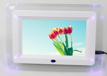 7 Inch Digitale Fotolijst Hd Elektronische Fotoalbum Ultradunne Draagbare Lcd-scherm Bruiloft Foto Digitale Fotolijst wit / eu stekker