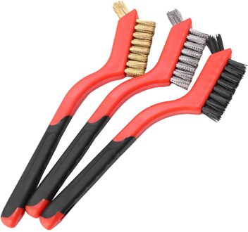 7-Inch Draad Borstel Set Met Gebogen Handvat Voor Diepe Reiniging Van Vuil Polijsten Slijpen Cleaning Hand Tool Keuken supplies #40