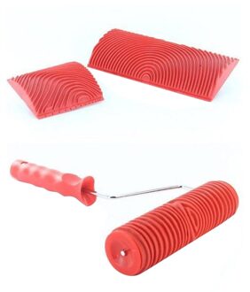 7 Inch Empaistic Pattern Roller Painter +2 PCS Wood Graining Painting Tool,Art Wallpaper Imitation Wood Grain Tool,Wall Texture