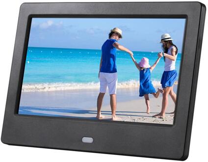 7 Inch Lcd Breedbeeld Hd Led Elektronische Fotoalbum Digitale Fotolijst Muur Reclame Machine zwart