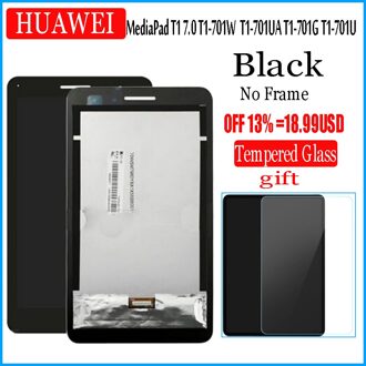 7 Inch Lcd-scherm En Met Touch Screen Voor Huawei Honor Play Mediapad T1 701W T1-701W Lcd-scherm touch Digitizer zonder kader zwart