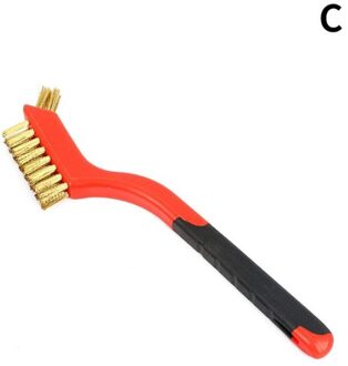 7 Inch Mini Roestvrij Staaldraad Nylon Draad Reiniging Dubbelzijdige Borstel Te Reinigen En Roest Industriële Koperdraad tandenborstel Licht Geel