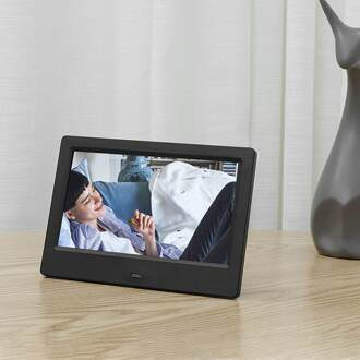 7 Inch Scherm Led Hd 1024X600 Digitale Fotolijst Elektronisch Album Foto Muziek Klok Volledige Functie Met Afstandsbediening controle zwart