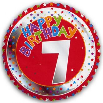 7 jaar helium ballon Happy Birthday Multi