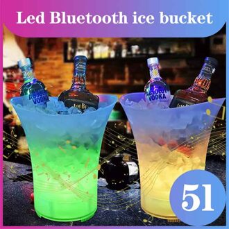 7 Kleur Led 5L Waterdichte Plastic Led Ijsemmer Kleur Bars Nachtclubs Led Licht Bluetooth Speaker Container Draagbare Ijsemmer