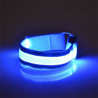 7 Kleur Reflecterende Led Light Arm Armband Strap Veiligheid Riem Voor Night Running Cycling1PC Led Nylon Spot Reflecterende Armband blauw
