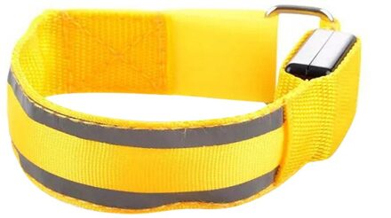 7 Kleur Reflecterende Led Light Arm Armband Strap Veiligheid Riem Voor Night Running Cycling1PC Led Nylon Spot Reflecterende Armband geel