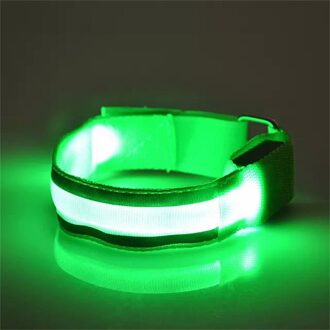 7 Kleur Reflecterende Led Light Arm Armband Strap Veiligheid Riem Voor Night Running Cycling1PC Led Nylon Spot Reflecterende Armband groen