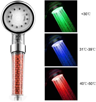 7 Kleur Veranderende Led Anion Spa Douchekop Temperatuurregeling Badkamer Hoge Druk Waterbesparende Handdouche Hoofd three kleur