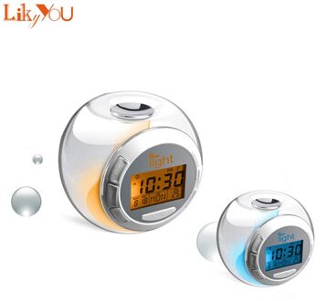 7 kleur Veranderende LED Klok Licht Digitale Elektronische Wekker met 6 Natuurlijke Geluiden Transparante Multifunctionele Kalender Klok