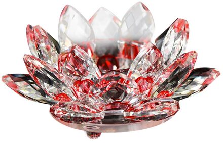 7 Kleuren Crystal Glas Lotus Bloem Kaars Thee Licht Houder Boeddhistische Kandelaar