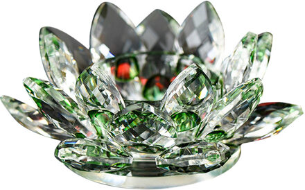 7 Kleuren Crystal Glas Lotus Bloem Kaars Thee Licht Houder Boeddhistische Kandelaar