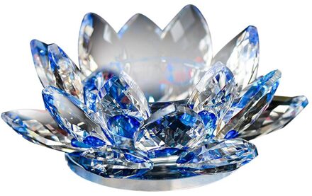 7 Kleuren Crystal Glas Lotus Bloem Kaars Thee Licht Houder Boeddhistische Kandelaar
