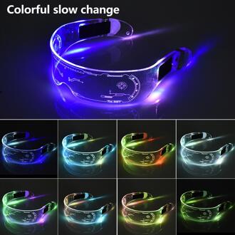 7 Kleuren Led Lichtgevende Glazen Futuristische Elektronische Visor Bril Light Up Glazen Prop Voor Halloween Festival Prestaties Top