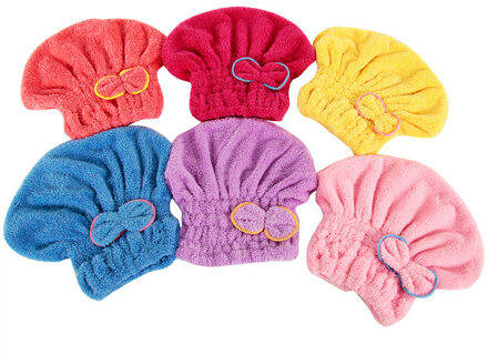 7 kleuren Microfiber Effen Snel Droog Haar Hoed Haar Tulband Vrouwen Meisjes Dames Cap Zwemmen Drogen Handdoek Hoofd Wrap Hoed