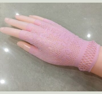 7 Kleuren Mode Korte Mesh Punk Sexy Night Club Vingerloze Handschoenen Voor Vrouwen Verkoopt 610 dancing handschoenen roze