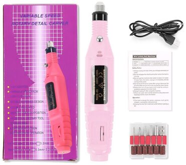 7 Kleuren Nail Polijstmachine Mini Elektrische Usb High Speed Vervangbare Slijpen Hoofd Draagbare Kleurrijke Nail Art Slijpen Machine Tool 04