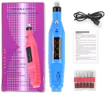 7 Kleuren Nail Polijstmachine Mini Elektrische Usb High Speed Vervangbare Slijpen Hoofd Draagbare Kleurrijke Nail Art Slijpen Machine Tool 05