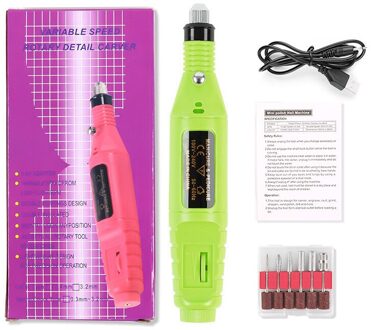 7 Kleuren Nail Polijstmachine Mini Elektrische Usb High Speed Vervangbare Slijpen Hoofd Draagbare Kleurrijke Nail Art Slijpen Machine Tool 06